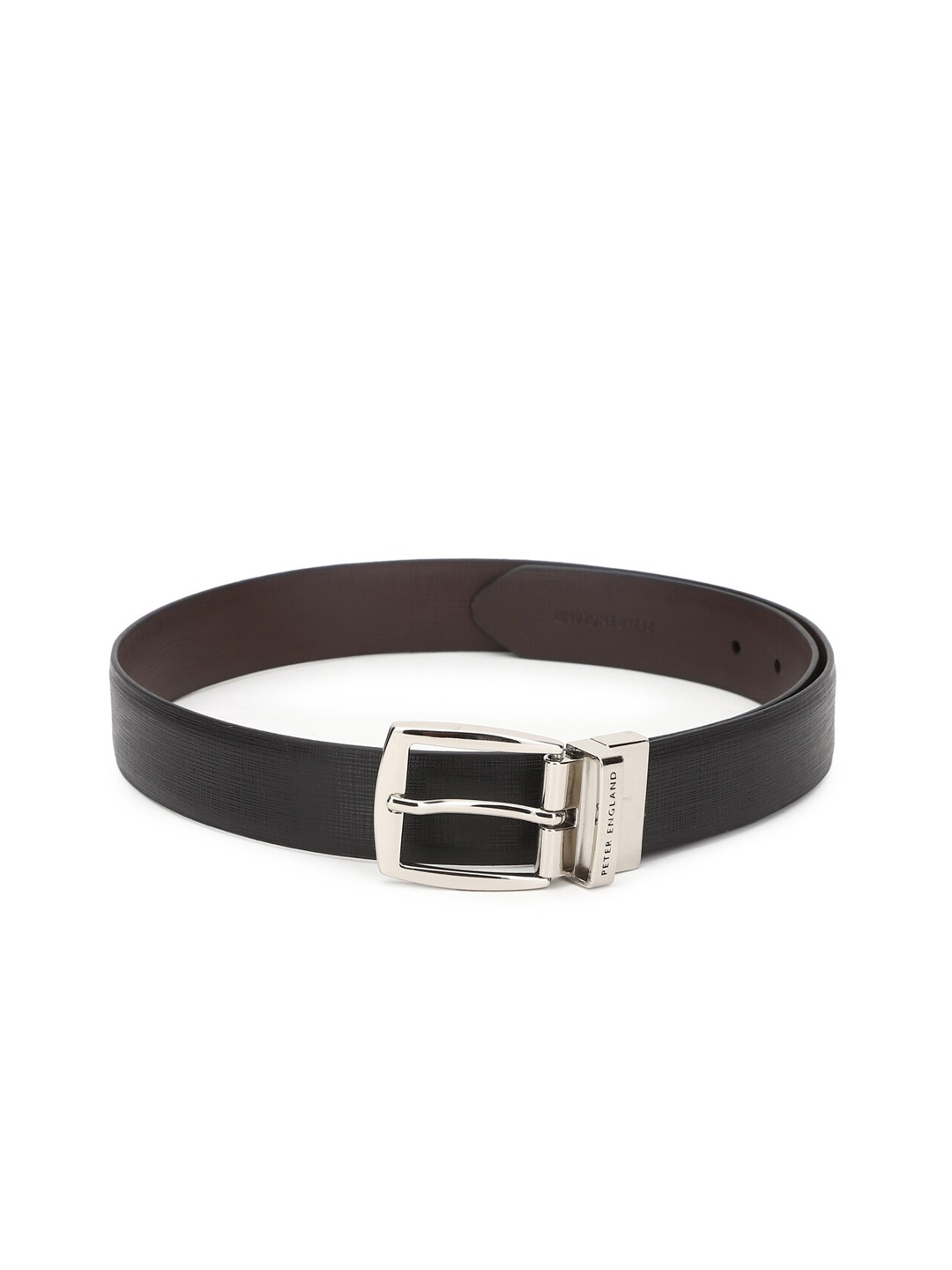 

Peter England Men Brown Textured Reversible Formal Belt