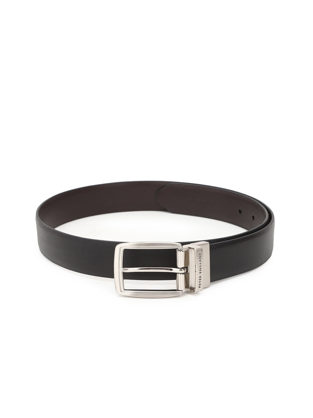 

Peter England Men Brown Textured PU Reversible Formal Belt