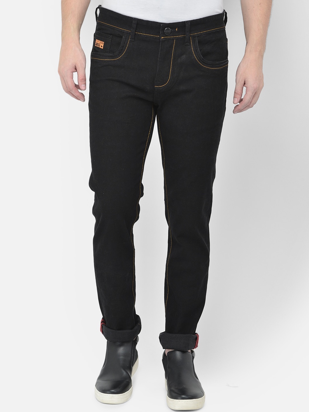 

Canary London Men Black Smart Slim Fit Low-Rise Stretchable Jeans