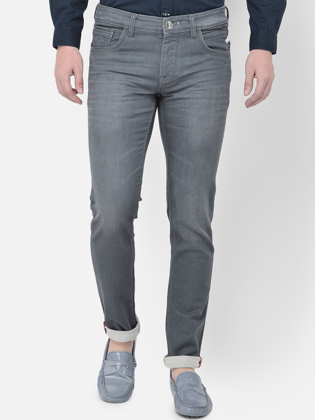 

Canary London Men Grey Smart Skinny Fit Low-Rise Light Fade Stretchable Jeans