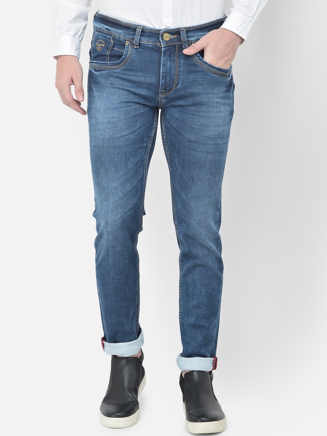 

Canary London Men Blue Smart Skinny Fit Low-Rise Light Fade Stretchable Jeans