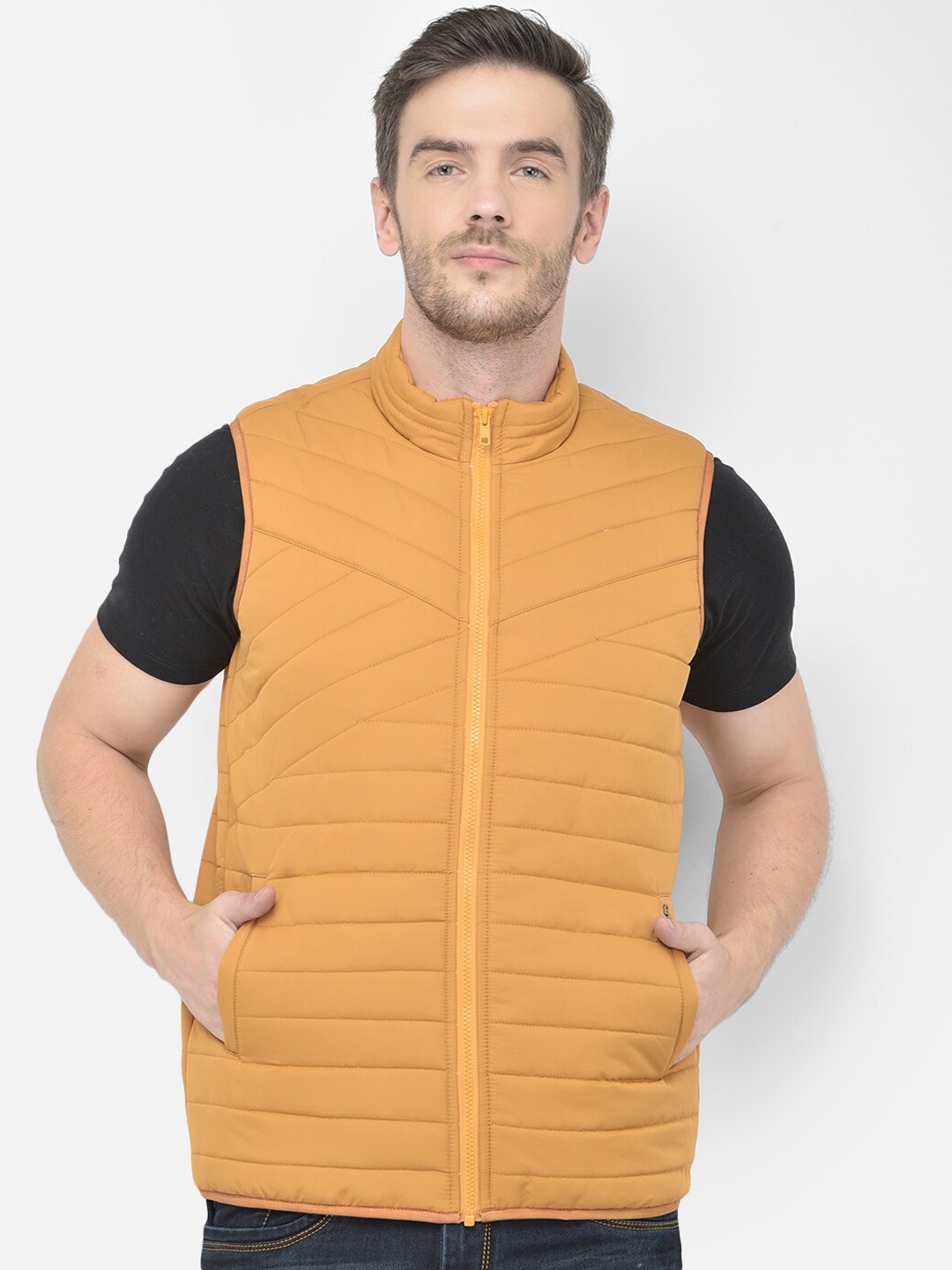 

Canary London Men Mustard Yellow Puffer Jacket