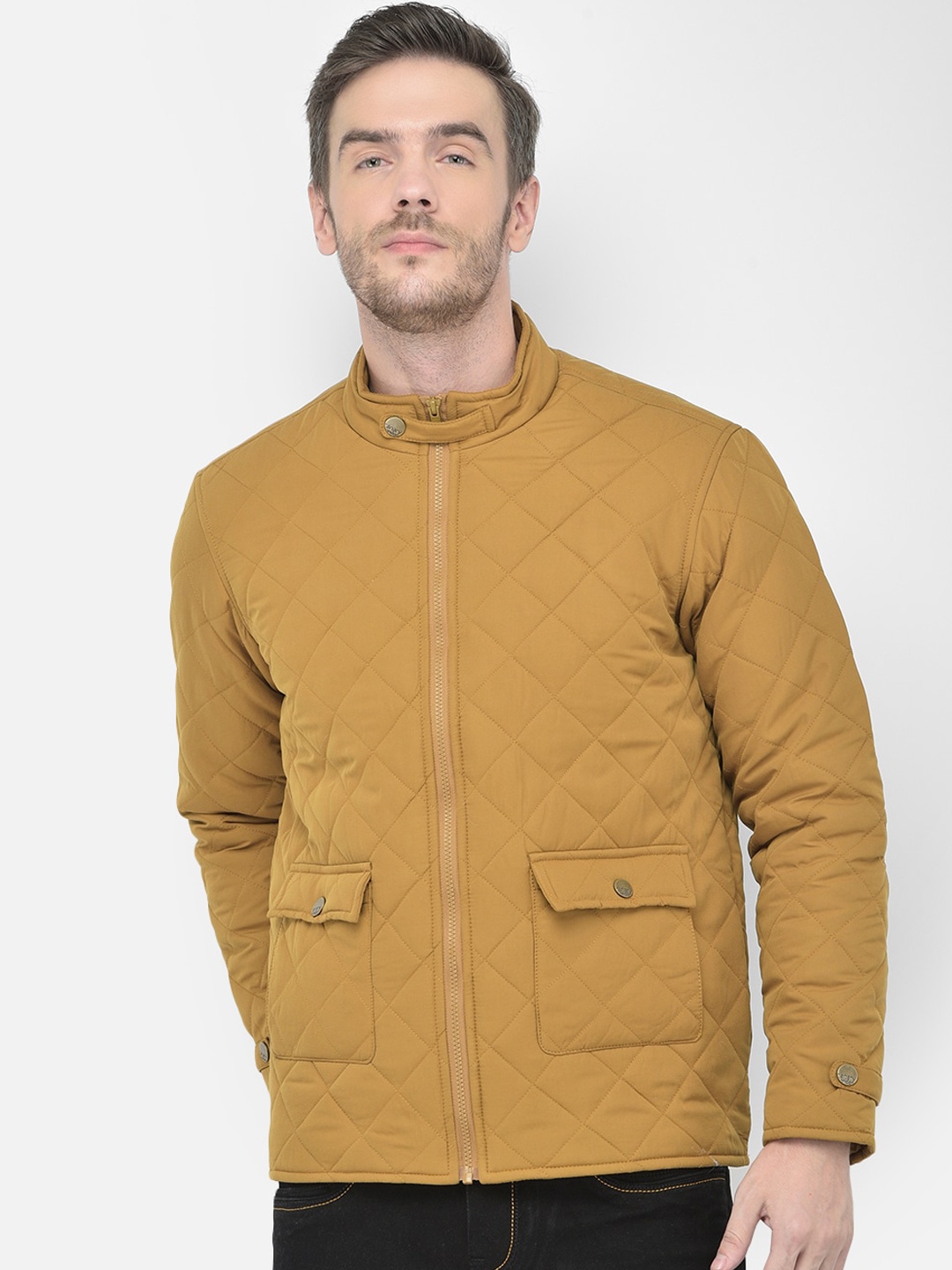 

Canary London Men Mustard Yellow Quilted Jacket