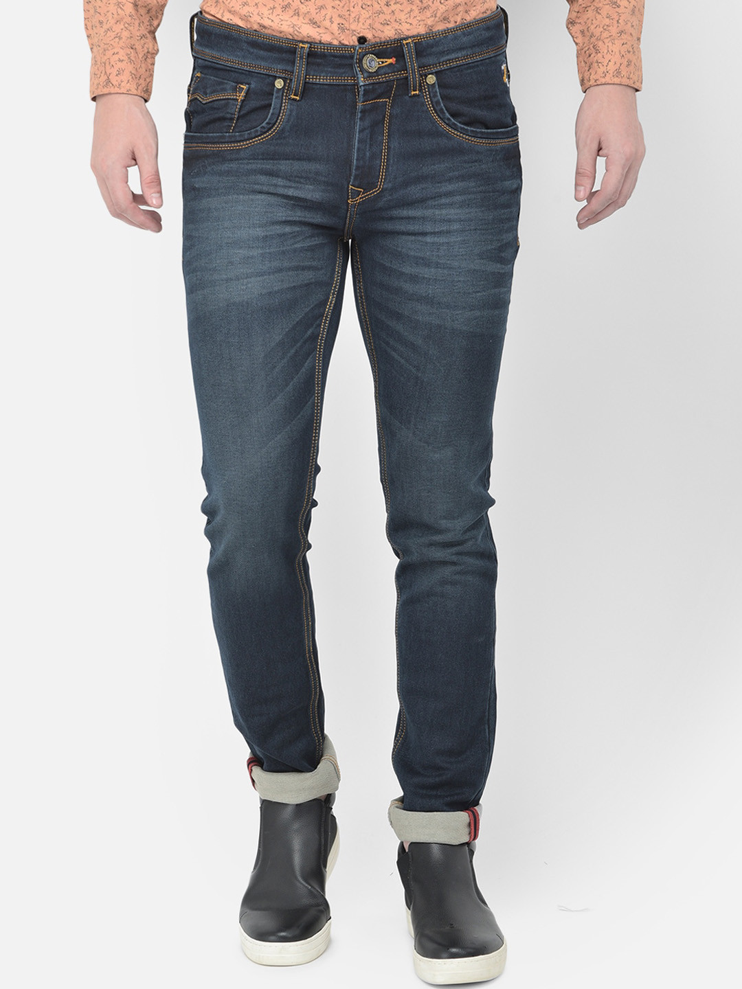 

Canary London Men Blue Smart Skinny Fit Low-Rise Light Fade Stretchable Jeans