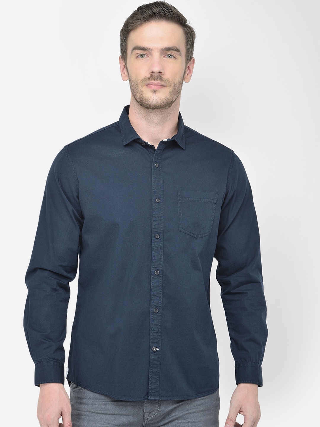 

Canary London Men Navy Blue Smart Slim Fit Opaque Casual Shirt
