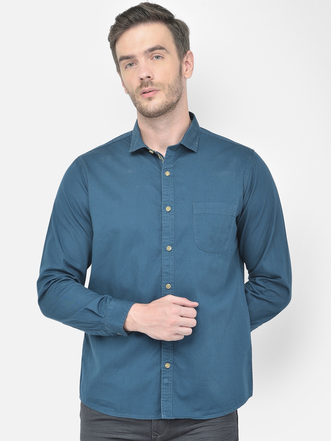 

Canary London Men Blue Smart Slim Fit Opaque Casual Shirt