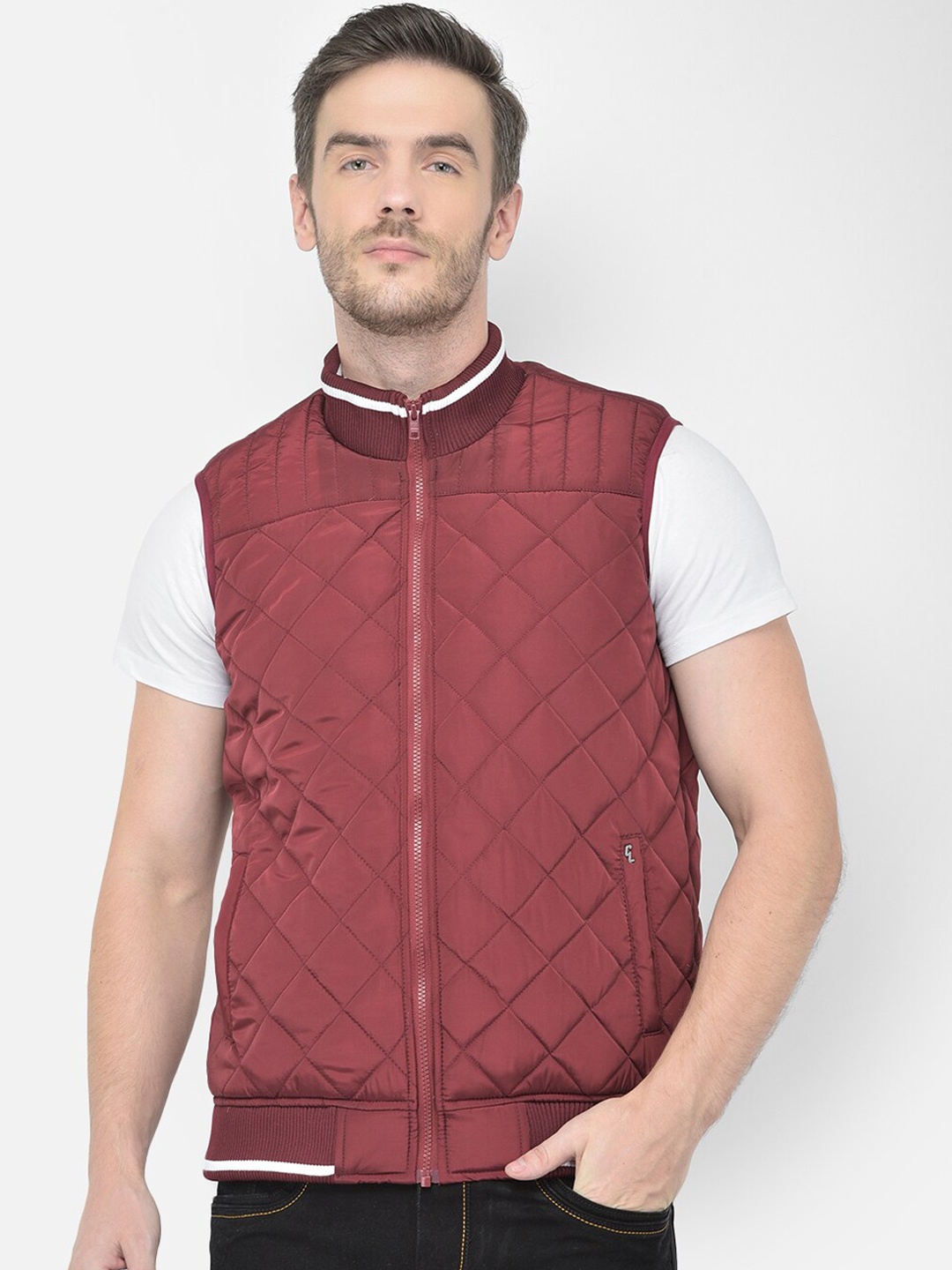 

Canary London Men Maroon Quilted Jacket