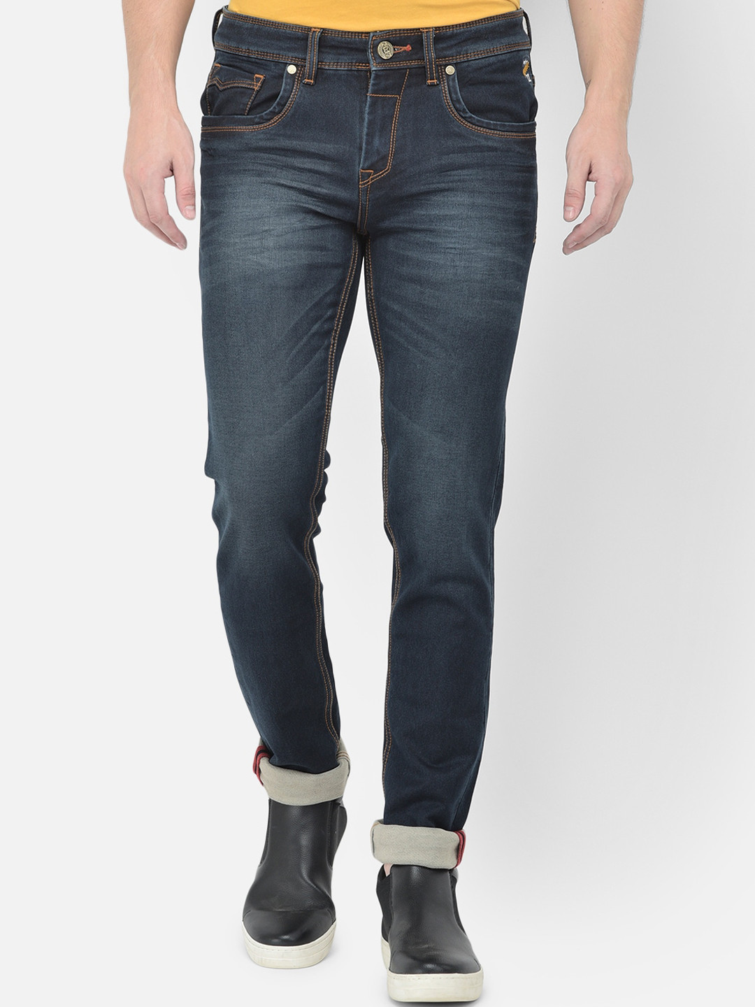 

American Archer Men Blue Smart Skinny Fit Low-Rise Light Fade Stretchable Jeans
