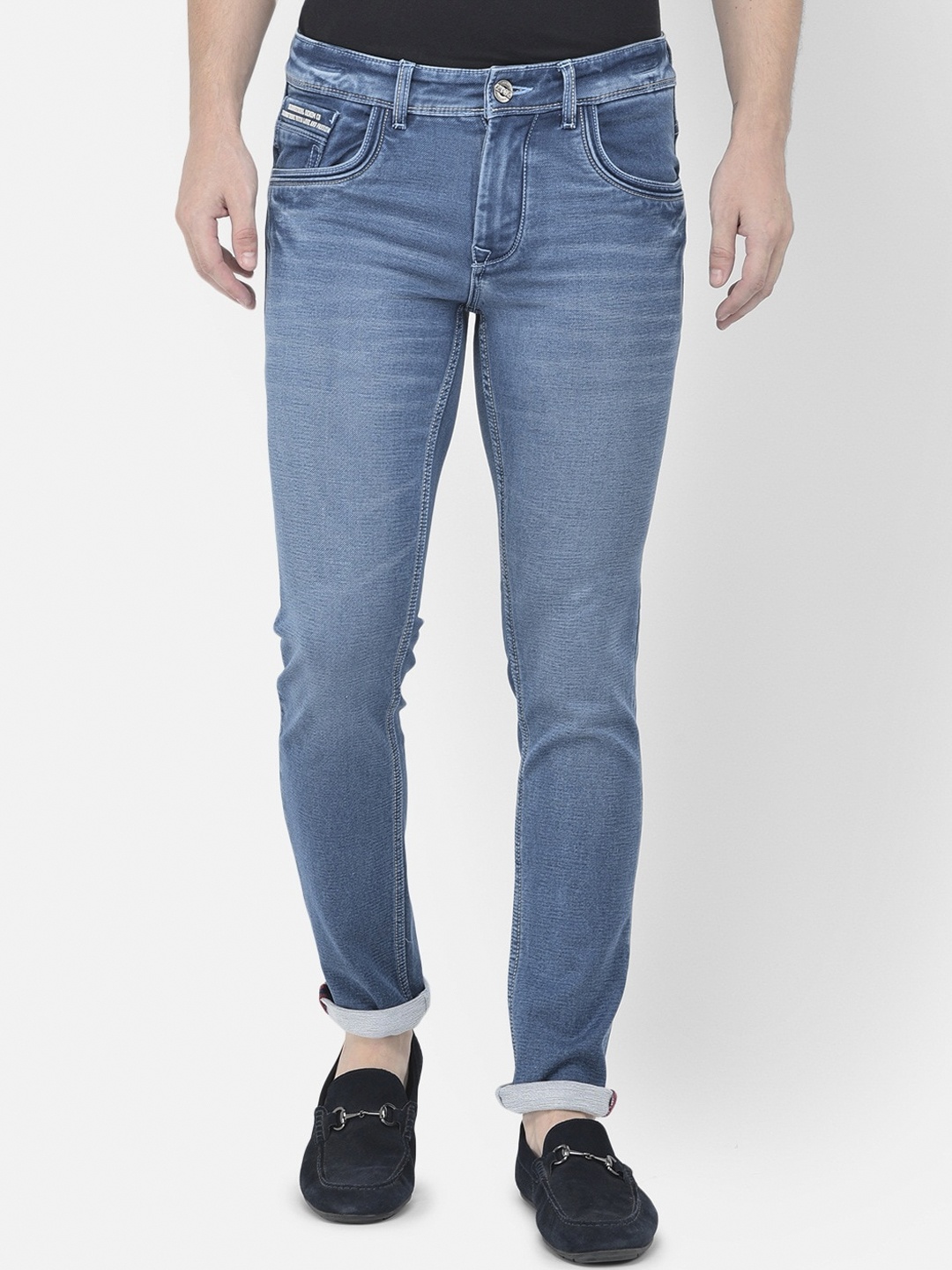 

American Archer Men Blue Smart Skinny Fit Low-Rise Light Fade Stretchable Jeans