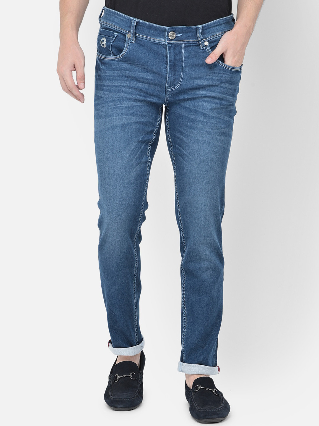 

American Archer Men Blue Smart Skinny Fit Low-Rise Light Fade Stretchable Jeans