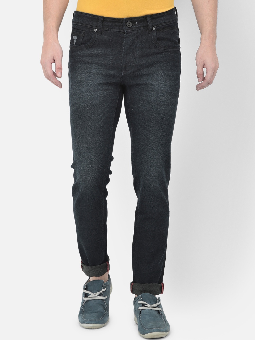 

American Archer Men Black Smart Skinny Fit Low-Rise Light Fade Stretchable Jeans