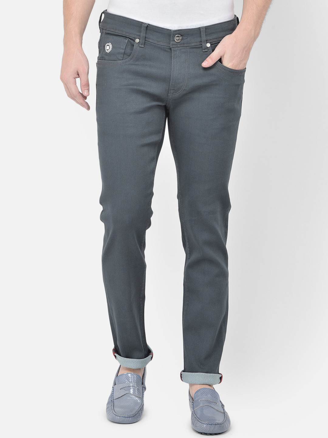 

American Archer Men Grey Smart Skinny Fit Low-Rise Stretchable Jeans