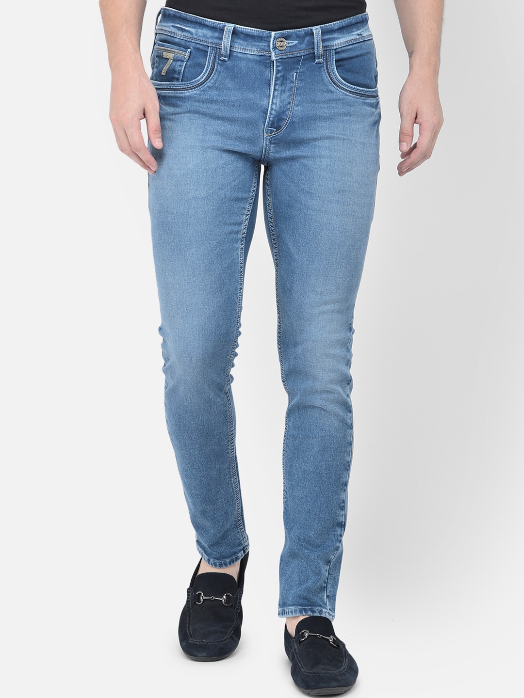 

American Archer Men Blue Smart Skinny Fit Low-Rise Light Fade Stretchable Jeans