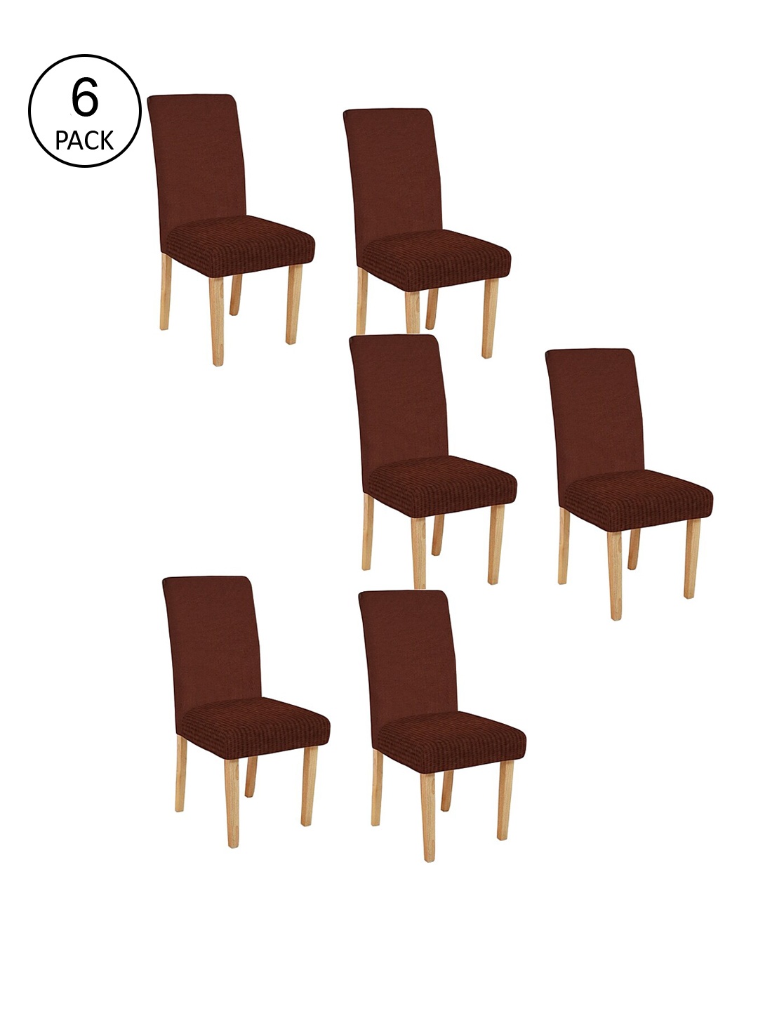 

Cortina Set Of 6 Brown Solid Chair Covers