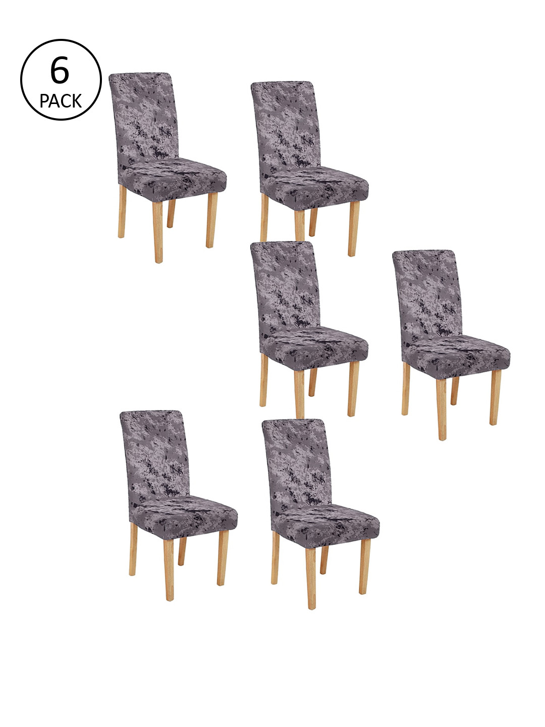 

Cortina Set Of 6 Grey Solid Chair Covers