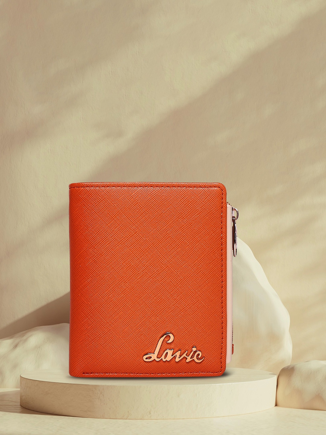 

Lavie Chic Pro Women Orange Solid Small Bifold Wallet