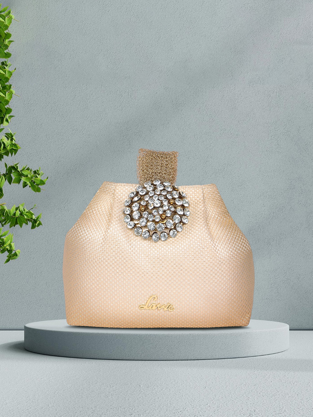 

Lavie Tiana Off White Embellished Potli