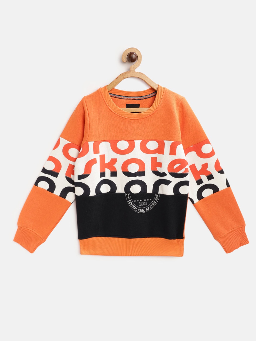 

TAB91 Boys Orange & White Printed Sweatshirt