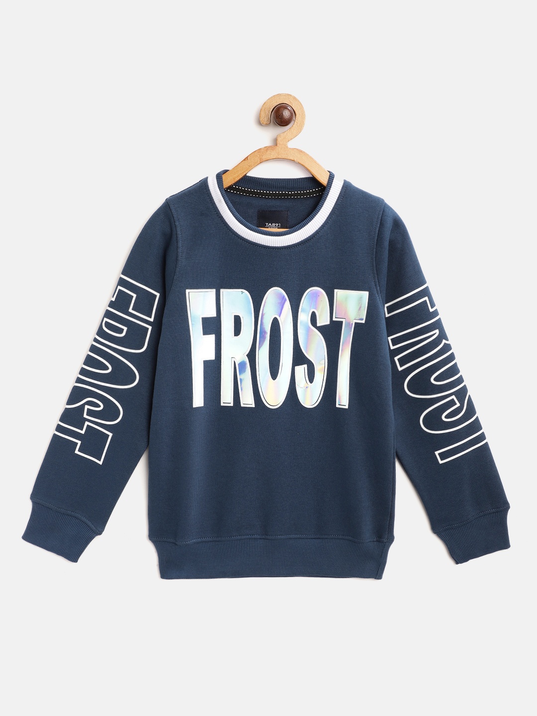 

TAB91 Boys Navy Blue & Silver Printed Sweatshirt