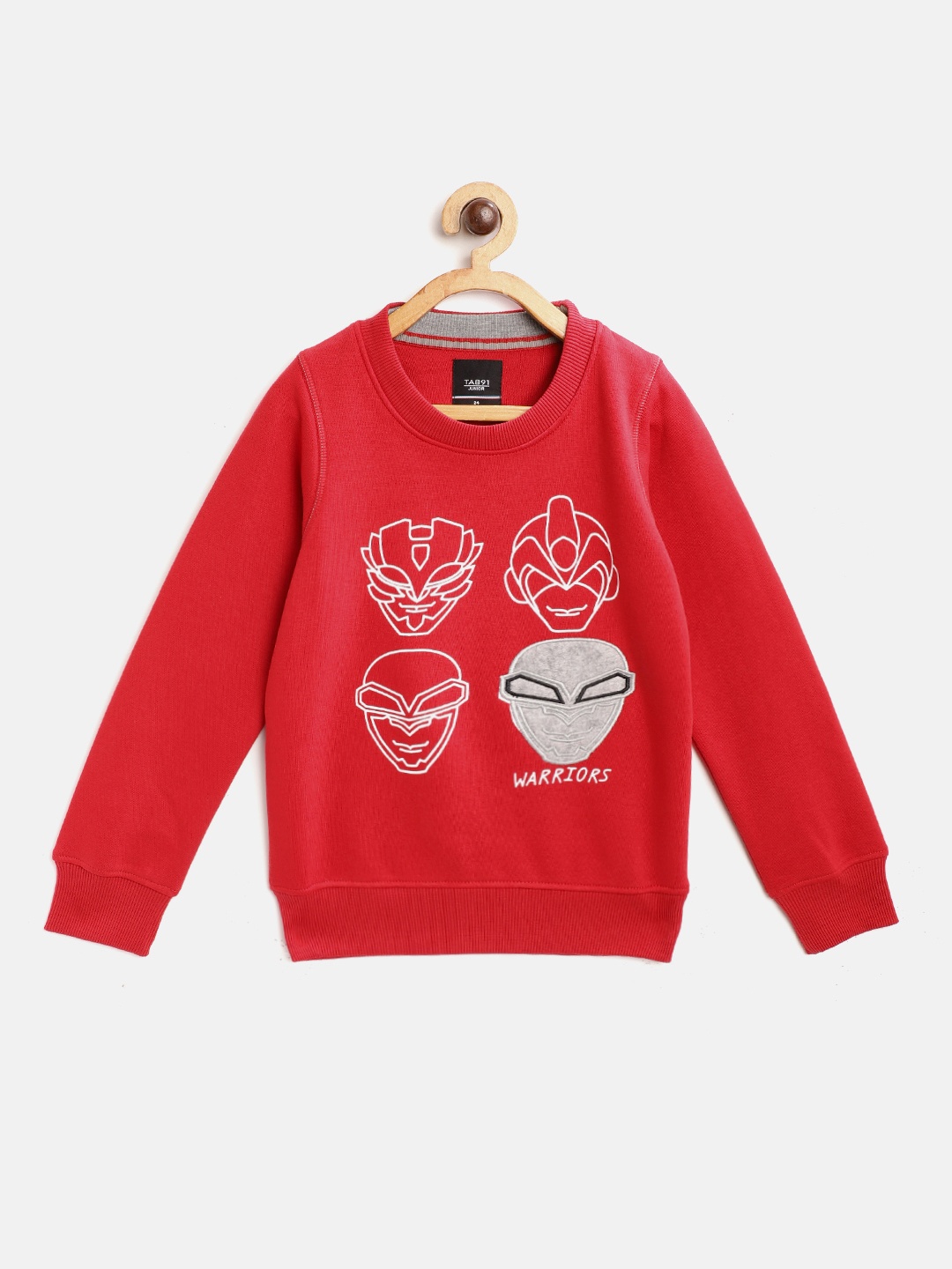 

TAB91 Boys Red & Grey Printed Sweatshirt with Applique Detail