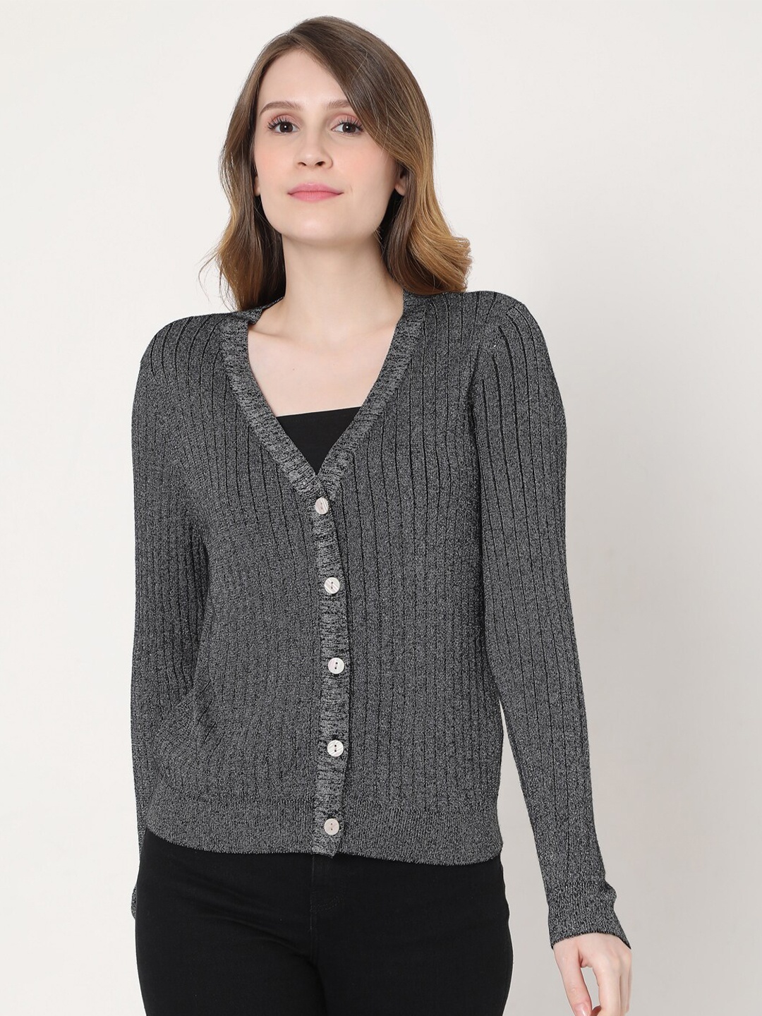 

Vero Moda Women Grey Wool Cardigan