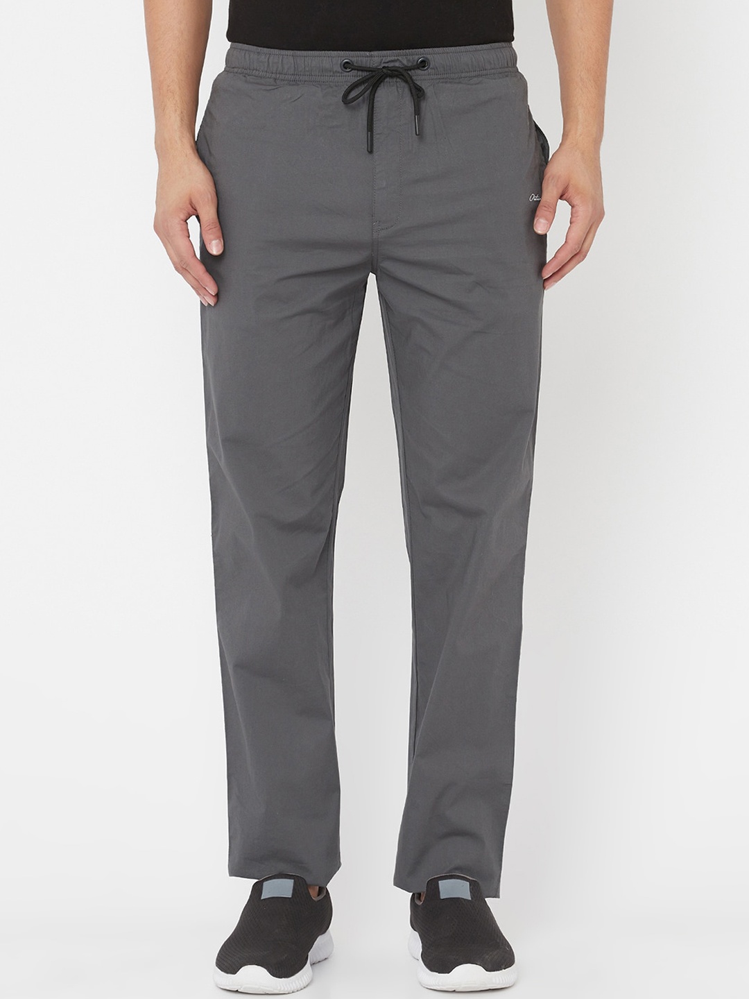 

Octave Men Charcoal Grey Solid Cotton Track Pants