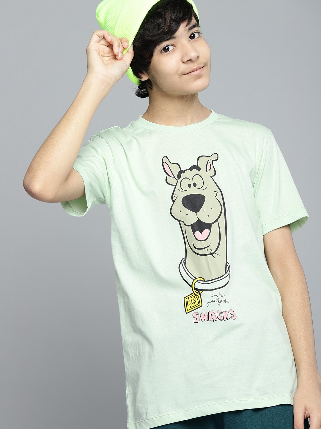 

Kook N Keech Toons Teens Boys Green & Taupe Cotton Scooby-Do Print T-shirt