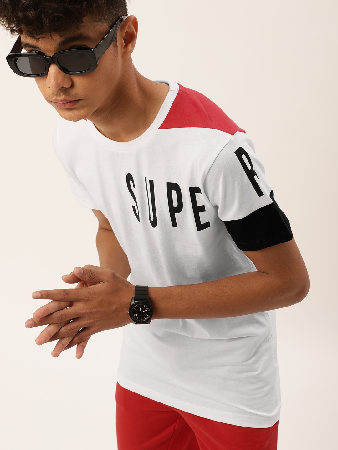 

Kook N Keech DC Teens Boys White & Black Pure Cotton Justice League Coloublocked T-shirt