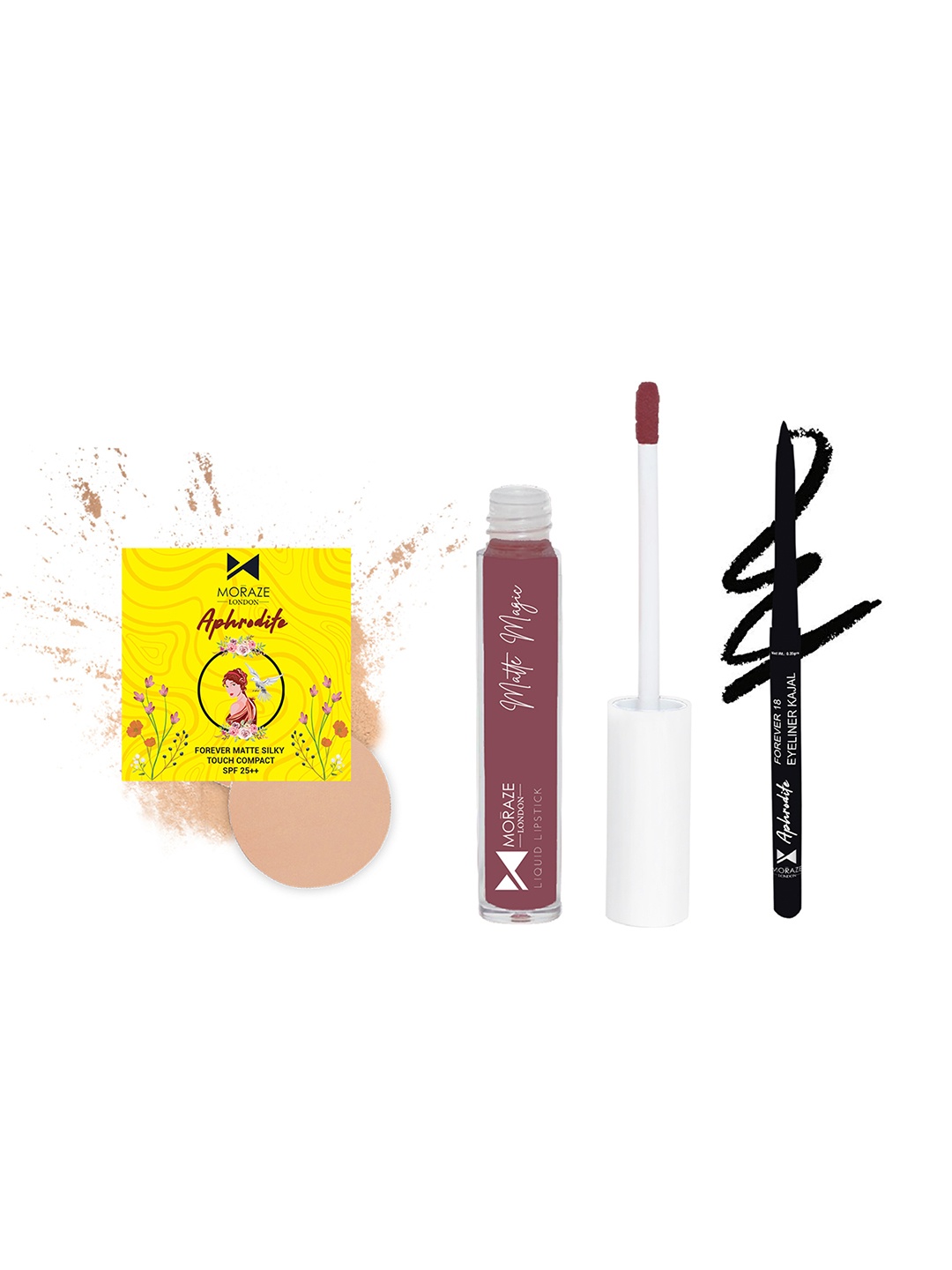 

Moraze Set of Liquid Lipstick & Compact with Kajal, Multi