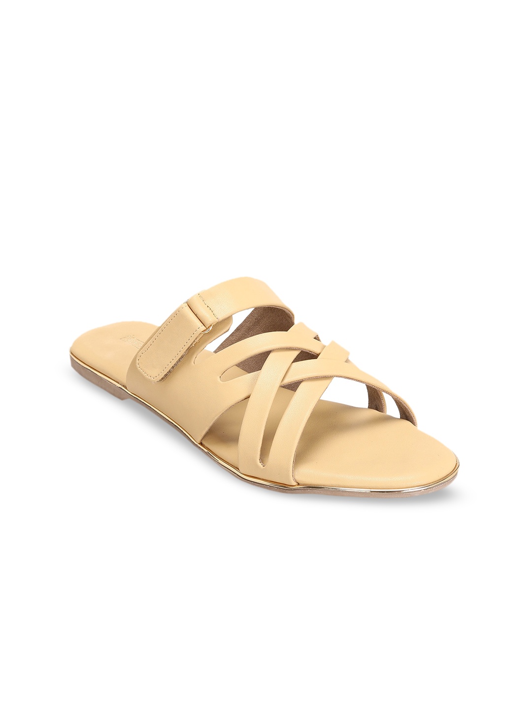 

TRENDS & TRADES Women Mustard Yellow Open Toe Flats