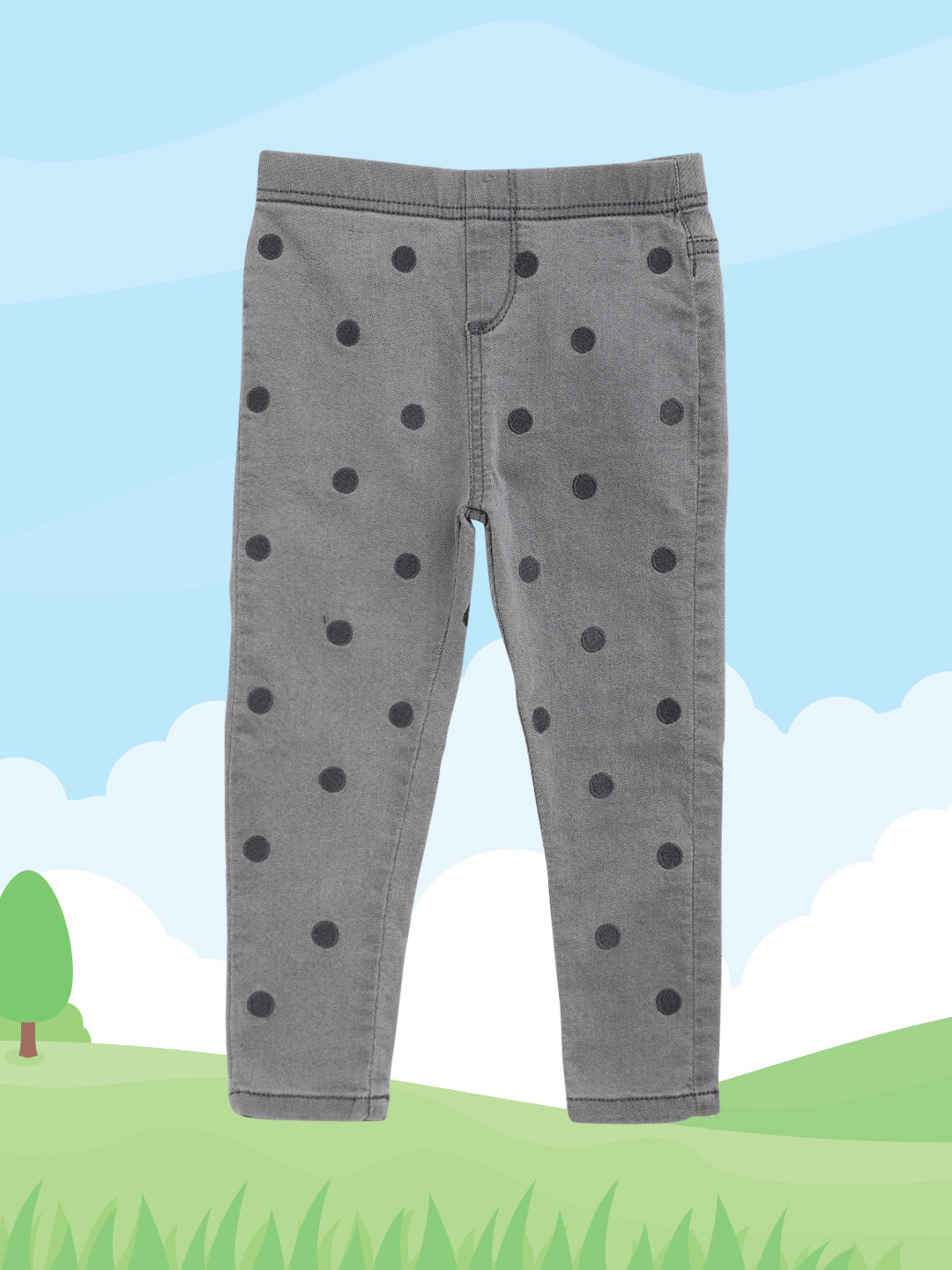 

Marks & Spencer Girls Grey & Black Polka Dot Print Stretchable Leggings