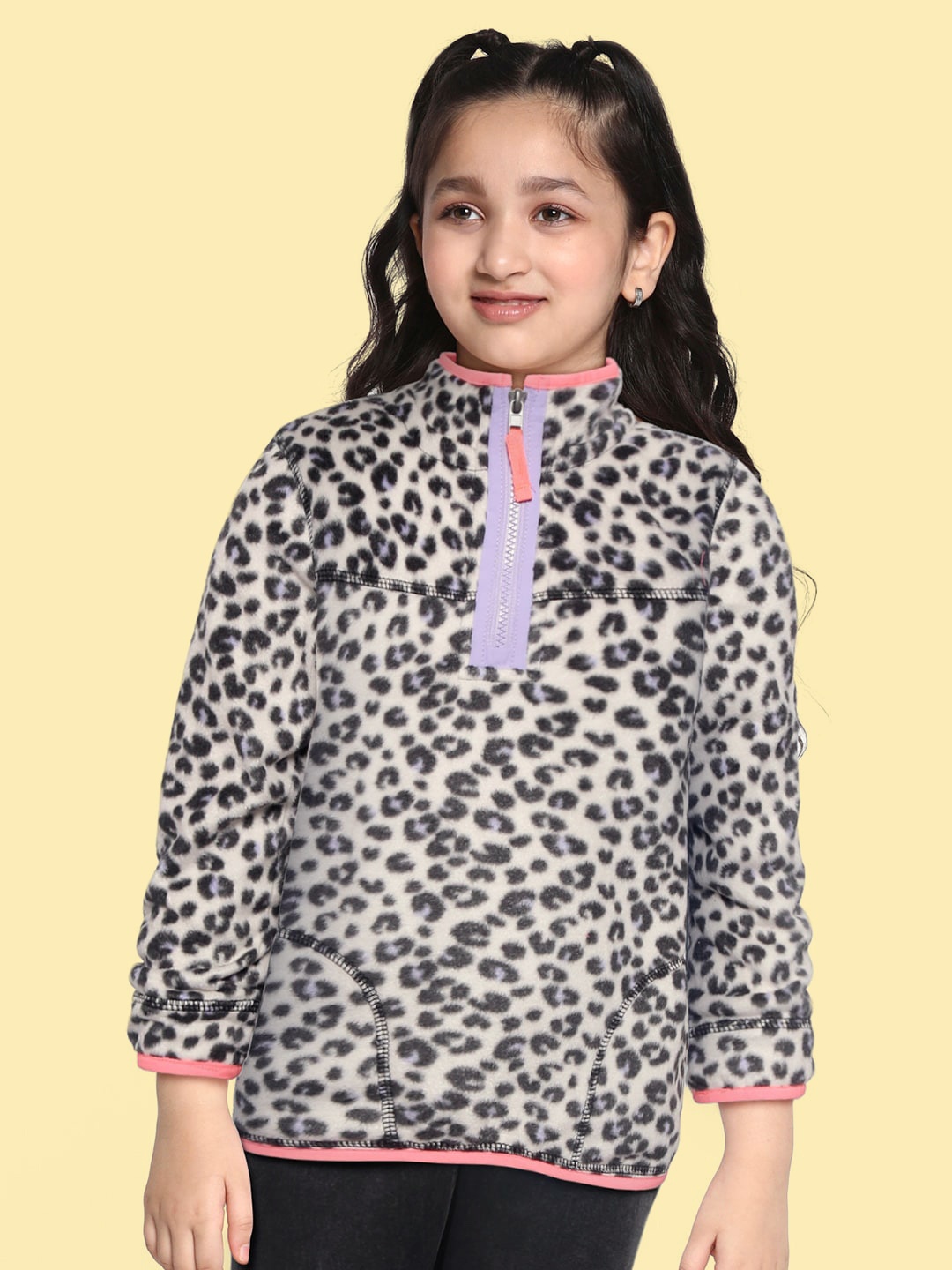

Marks & Spencer Girls Off White & Charcoal Grey Leopard Printed Sweatshirt