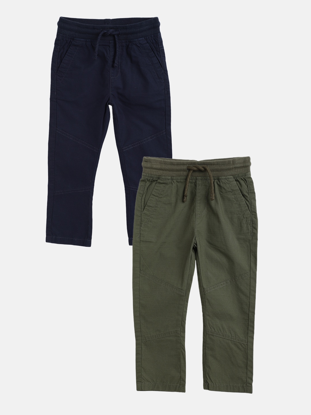 

Marks & Spencer Boys Cotton Pack of 2 Trousers, Navy blue