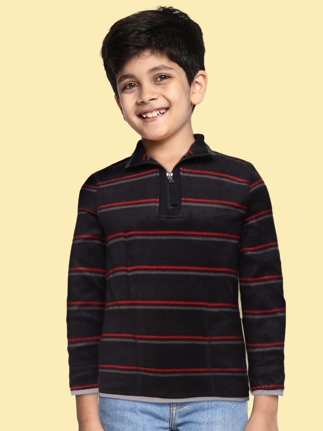 

Marks & Spencer Boys Charcoal Grey & Red Striped Sweatshirt