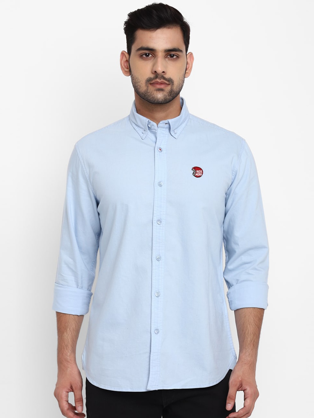 

Royal Enfield Men Blue Opaque Casual Shirt