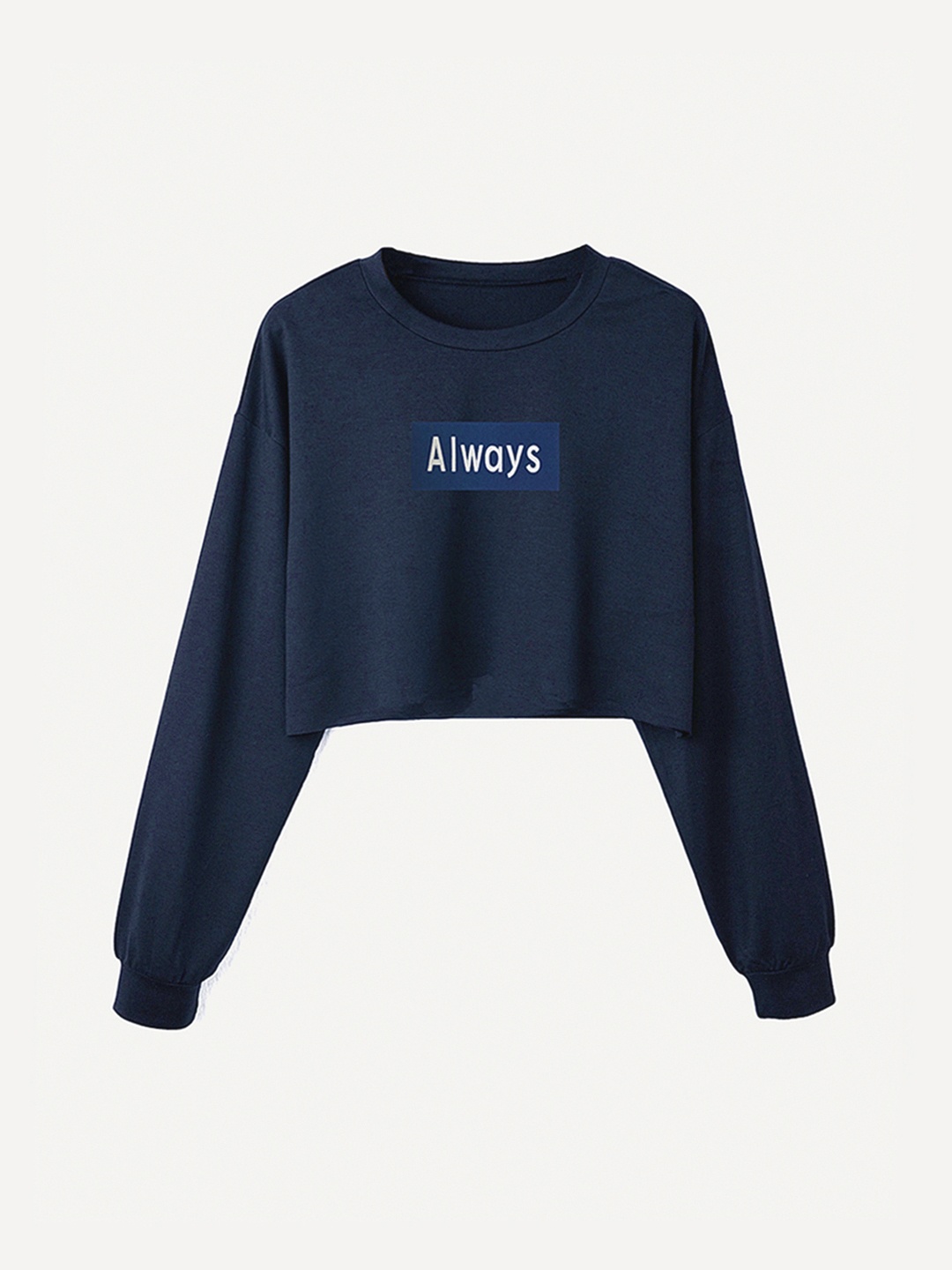 

URBANIC Women Navy Blue & White Print Detail Sweatshirt