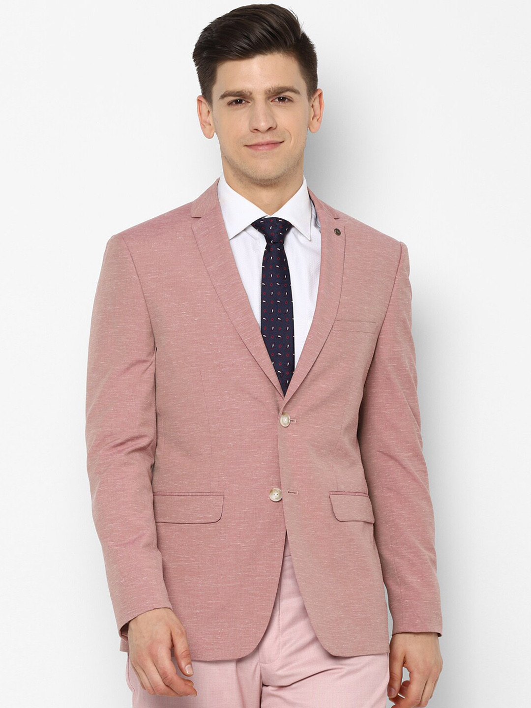 

Allen Solly Men Pink Solid Single-Breasted Casual Blazer