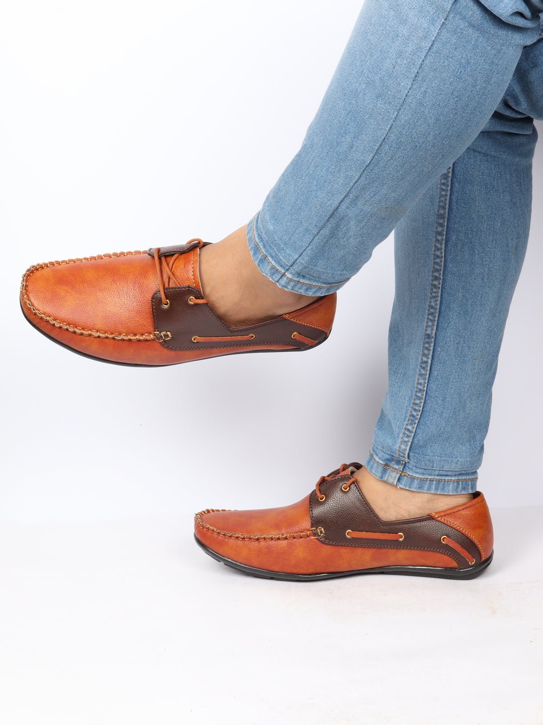 

FAUSTO Men Tan Brown PU Derbys