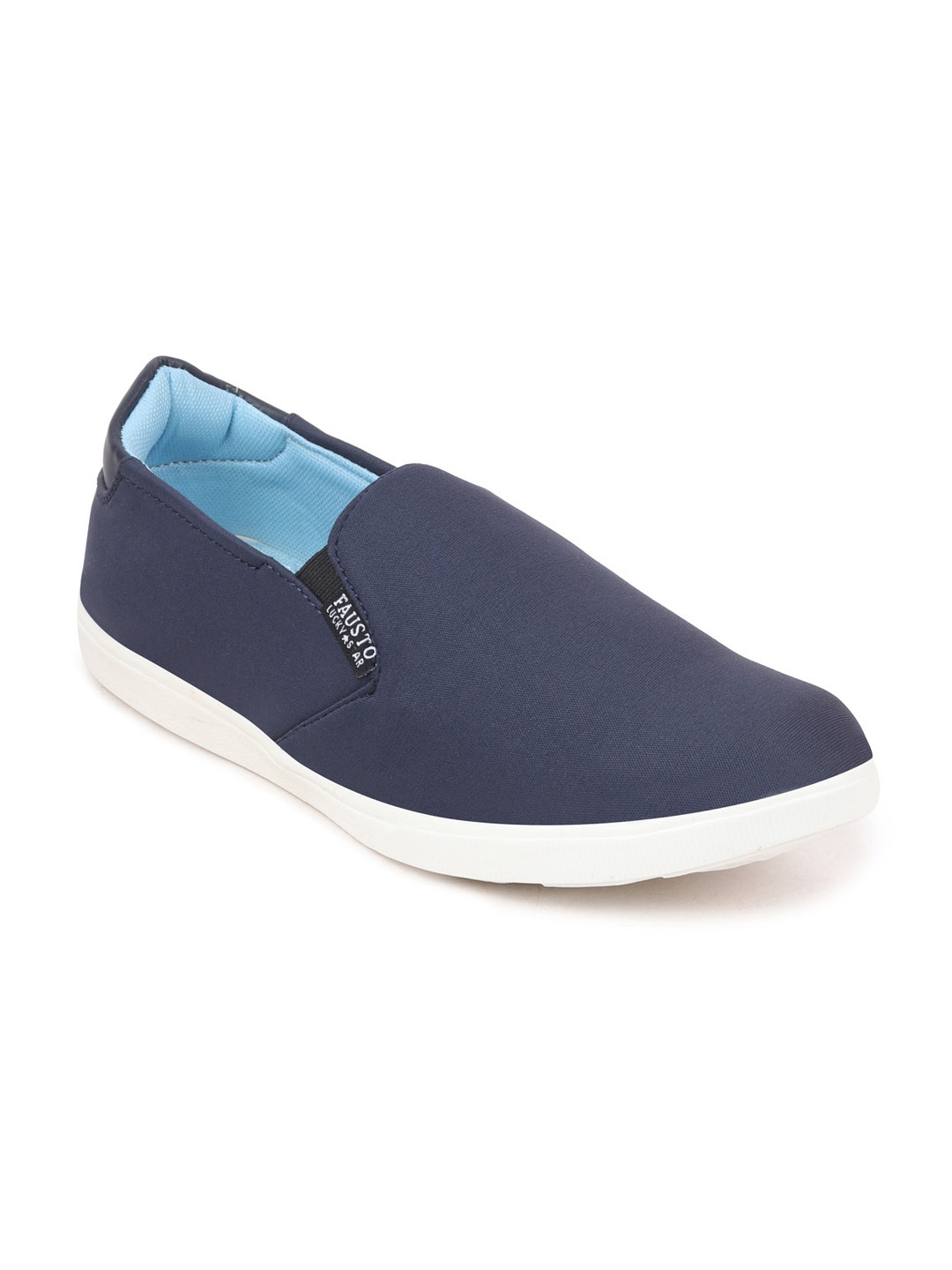 

FAUSTO Men Navy Blue Colourblocked Slip-On Sneakers