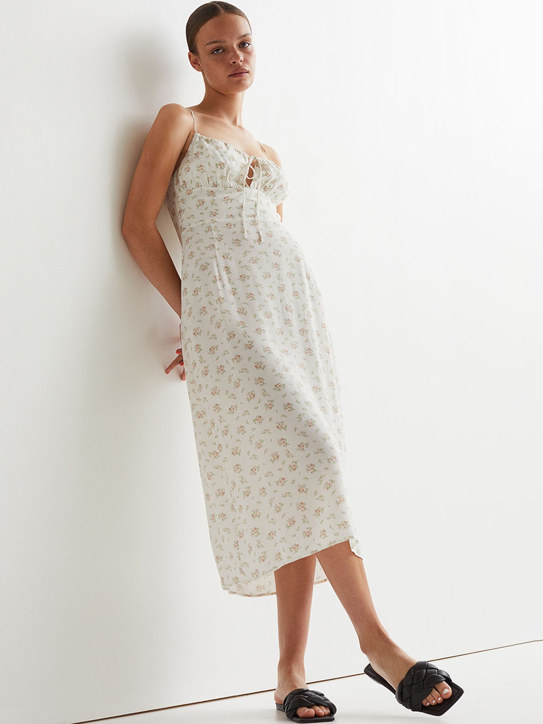 

H&M Women White Patterned Dress