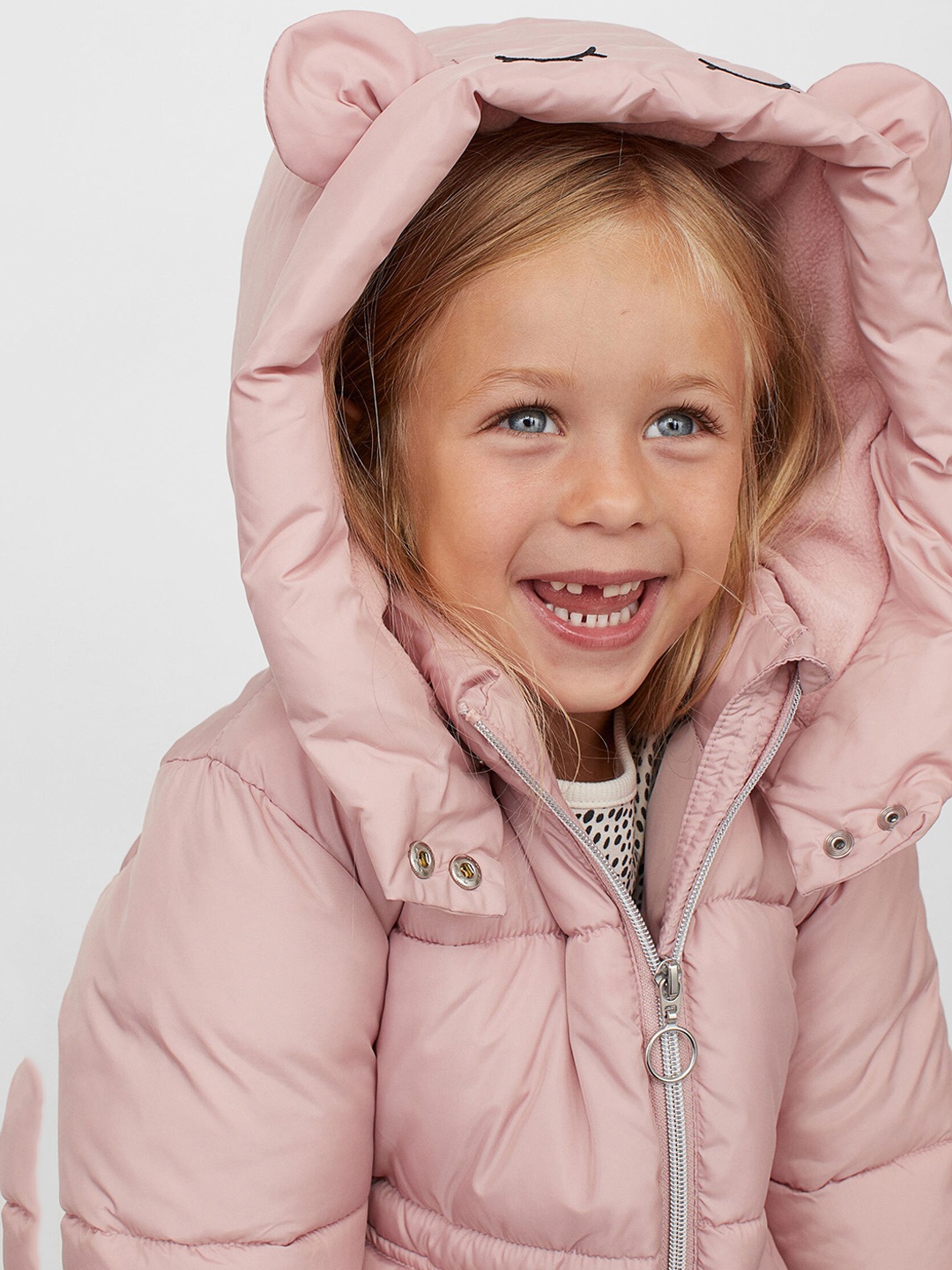 

H&M Girls Pink Padded hooded jacket