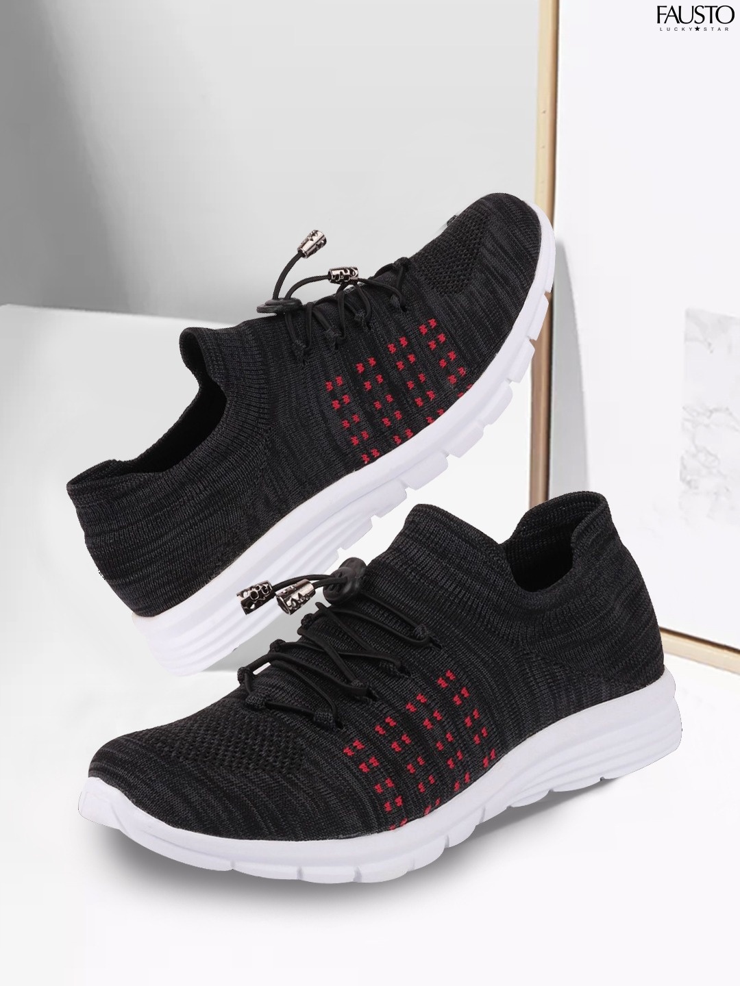 

FAUSTO Men Black Running Non-Marking Shoes