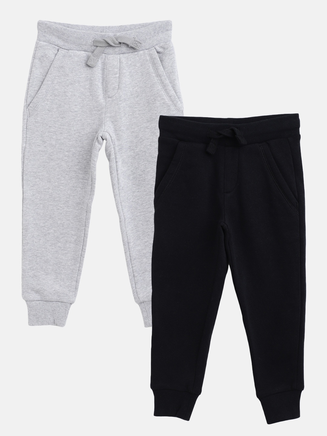 

Marks & Spencer Boys Pack of 2 Solid Joggers, Grey melange