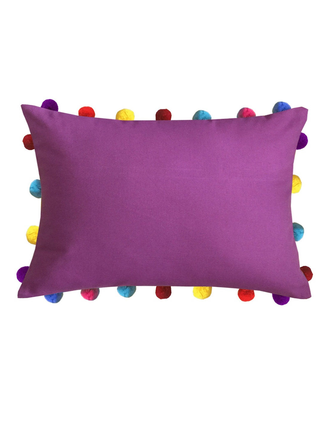 

Lushomes Violet Solid Pure Cotton Cushion Covers with Tassels