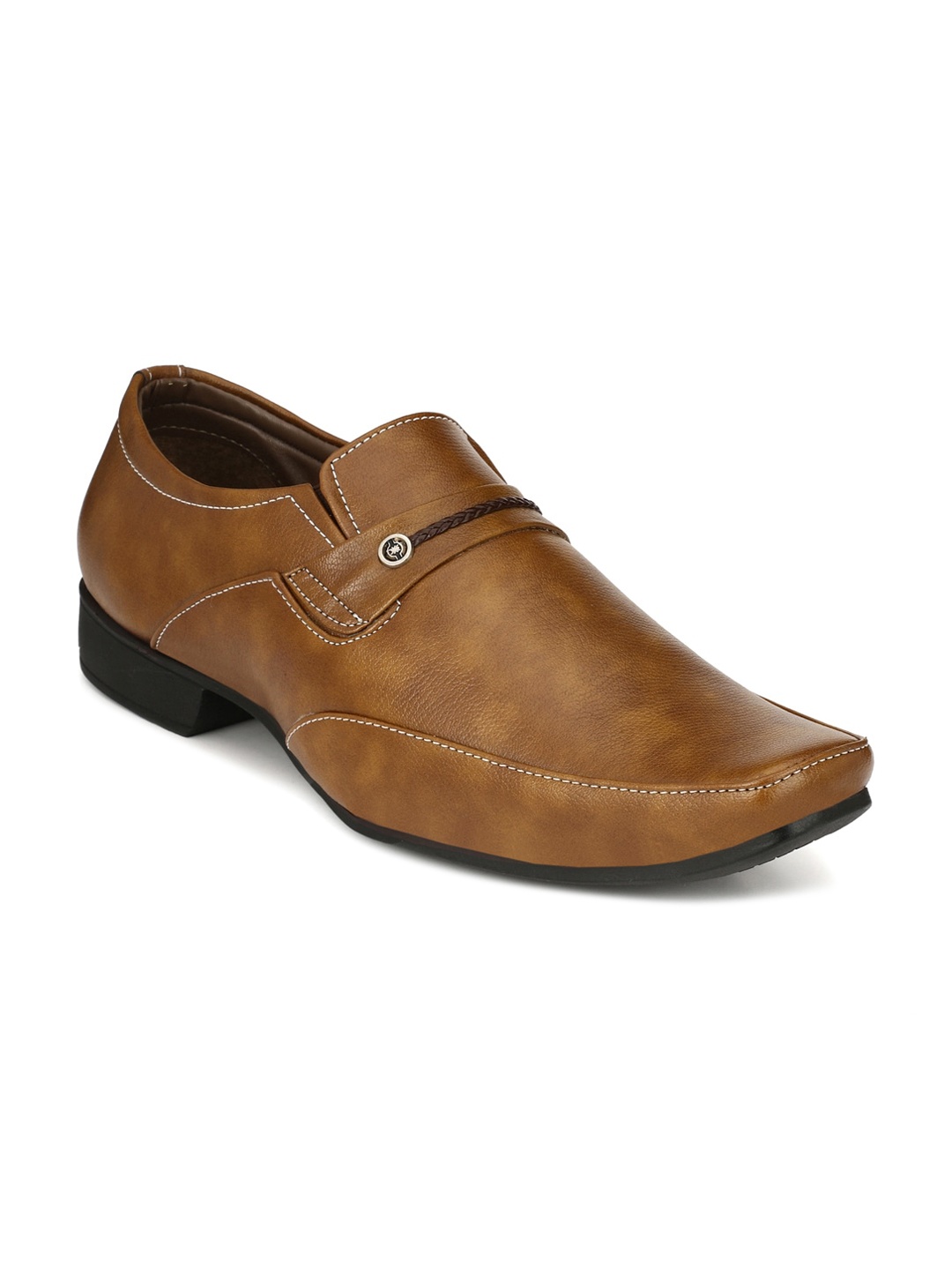 

RL Rocklin Men Men Tan Solid Formal Slip-On