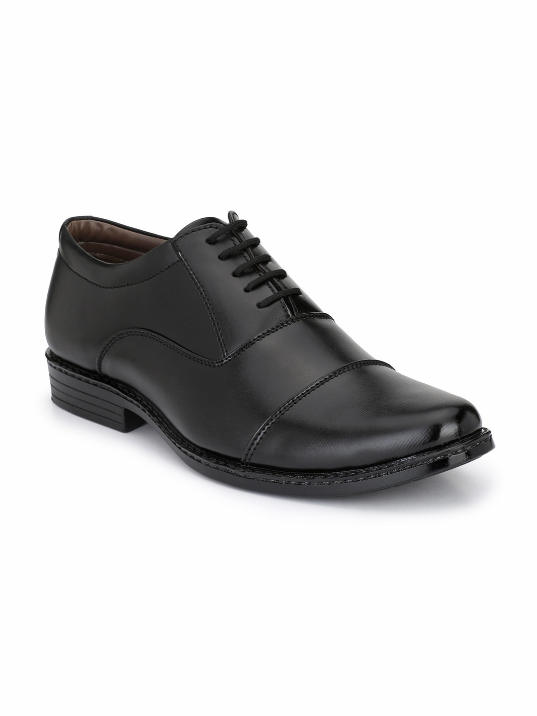 

RL Rocklin Men Black Solid Formal Oxfords