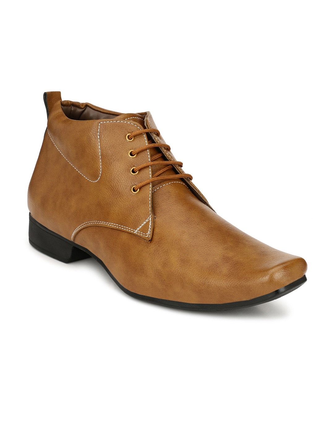 

RL Rocklin Men Tan Brown Solid Mid-Top Formal Boots