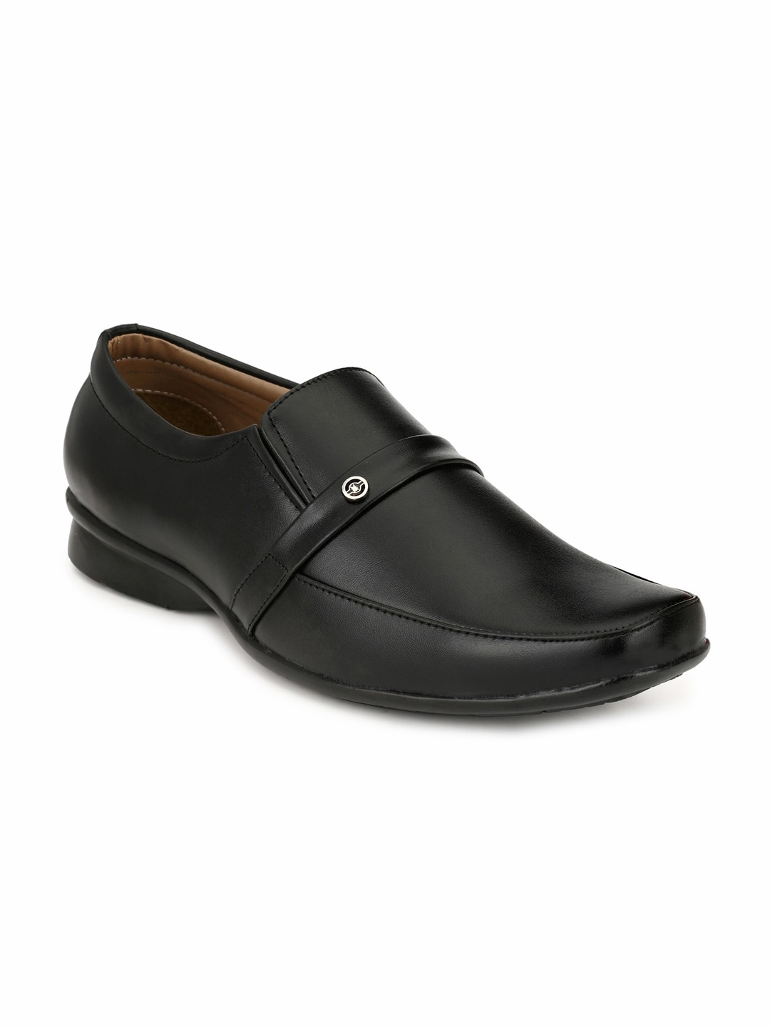 

RL Rocklin Men Men Black Solid Formal Slip-Ons