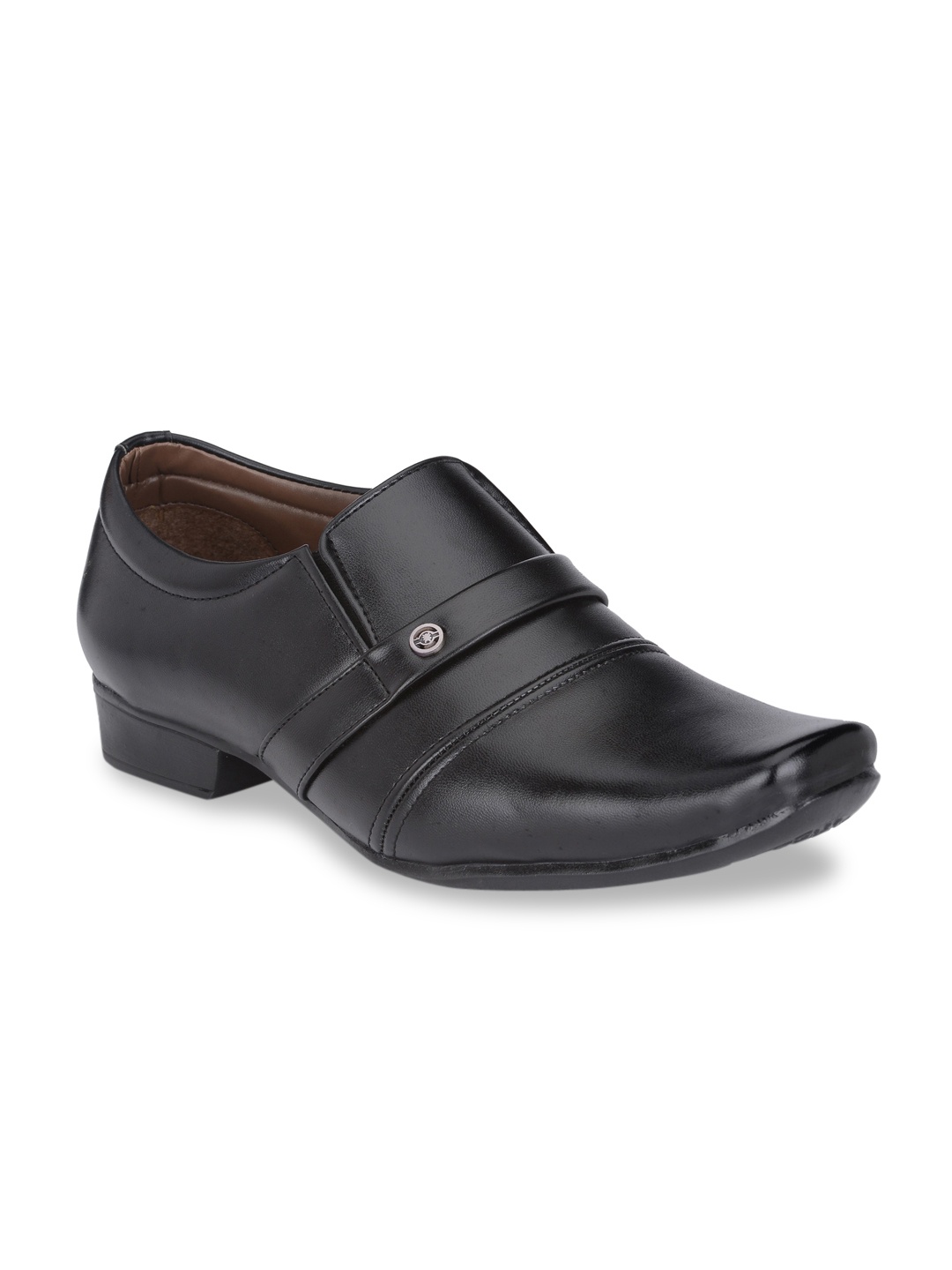 

RL Rocklin Men Men Black Solid Formal Slip-Ons