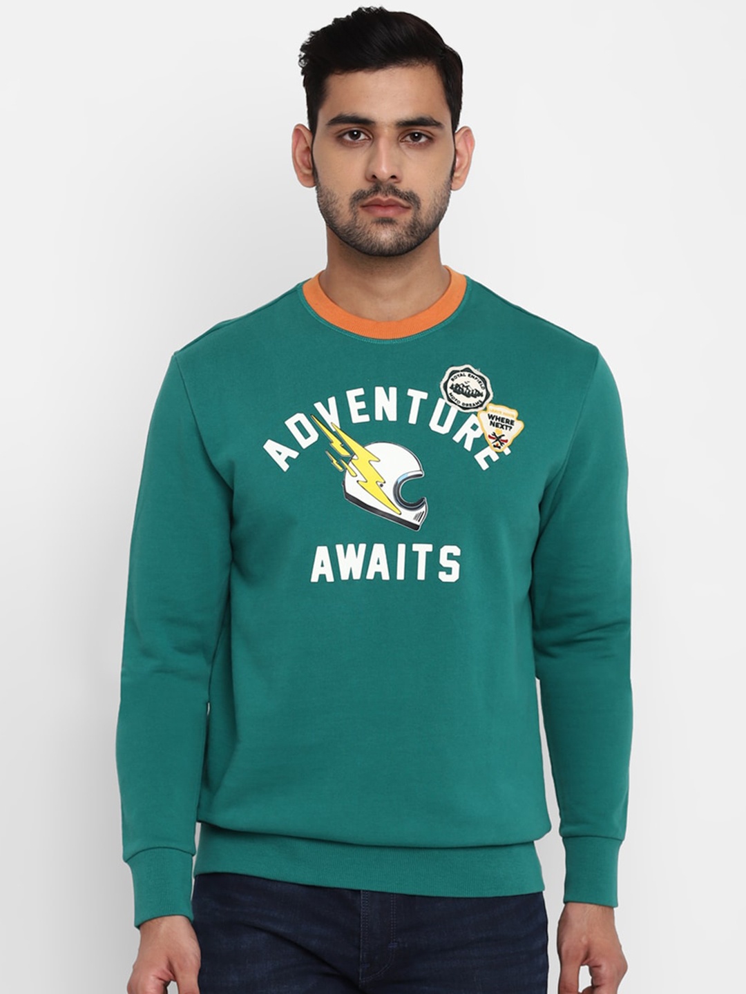 

Royal Enfield Men Green Printed Sweatshirt